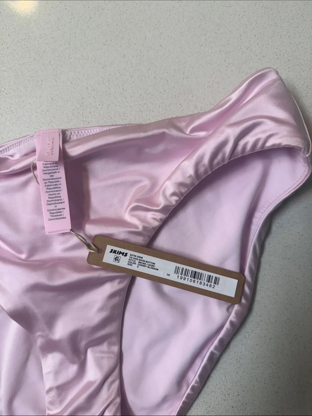 Skims satin swim the side tie bikini bottom